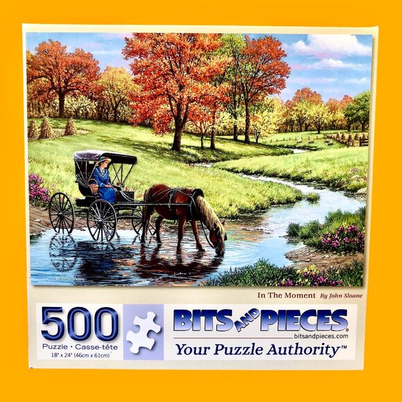 Bits & Pieces Puzzle Lot of 4 Puzzles 500 Pieces Scenery Horses Deer Ducks Birds - Picture 4 of 11